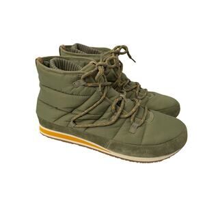 Teva Ember Boots Mens Size 12 Lace Up Winter Quilted Olive Green